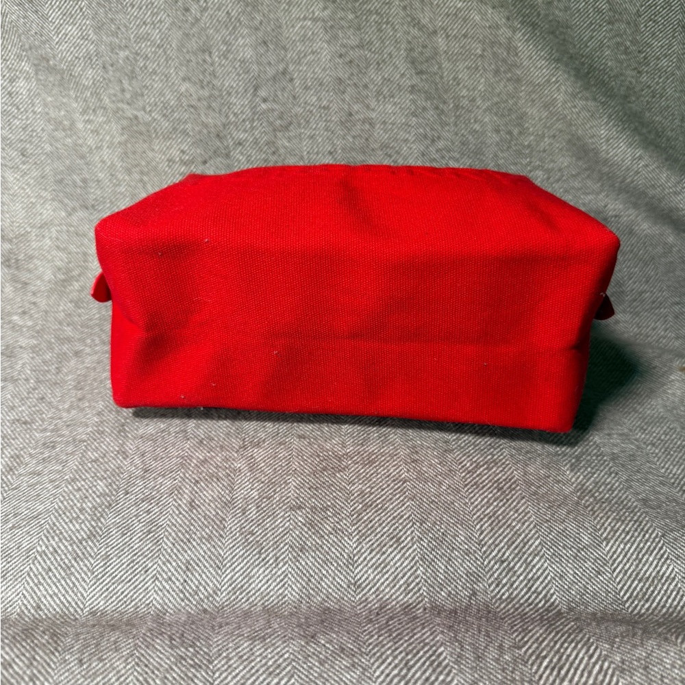 Burberry Red Cotton Embossed Cosmetic Toiletry Bag - Picture 5 of 9